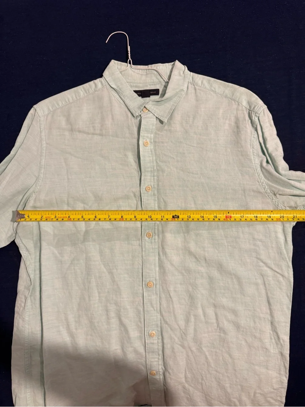 Men’s Large Banana Republic Light Ocean Blue Button-Down Long Sleeve Linen Shirt